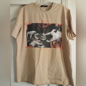 Beige Graphic Tee - Short Sleeve